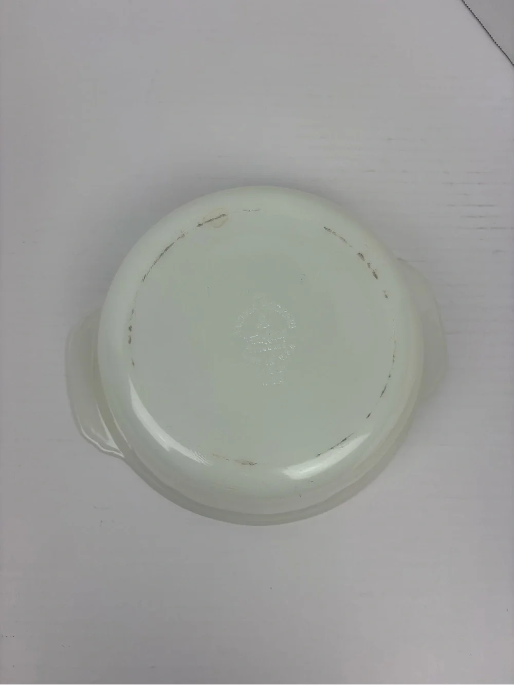 Vintage Anchor Hocking Fire King Glass Dish 447 Milk White 1.5 Quart Made in USA